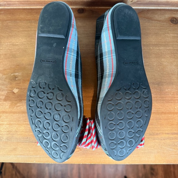 COACH Cambria Poppy Bow Plaid Tartan Flats Size 9 - Picture 5 of 5
